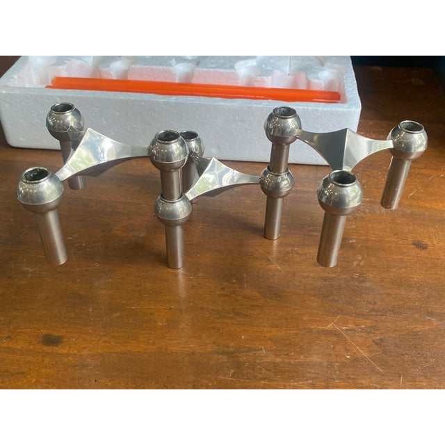 Vintage S22 Candlesticks and Adjustable Candles by Nagel, 1970s, Set of 3 For Sale - Image 14 of 18