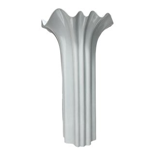 Hutschenreuther German White Porcelain Fluted Floor Vase, 20th Century For Sale