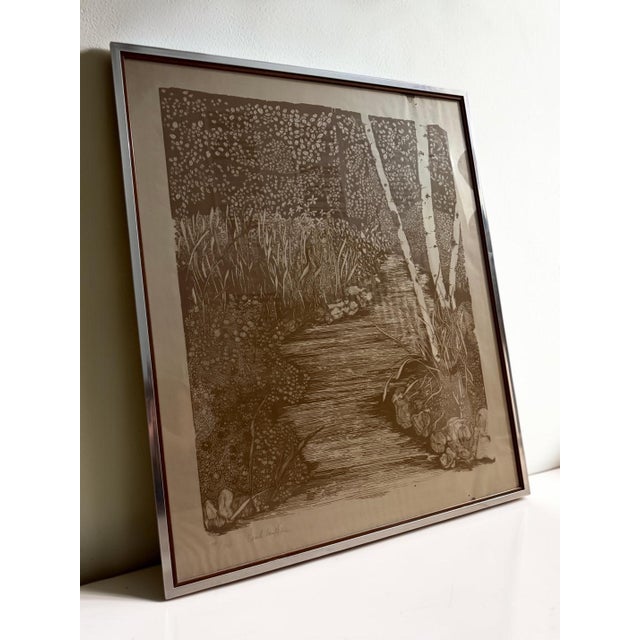 Mid-Century Modern 1970s Cindi Mufson “Walk Wild Woods” Signed & Numbered Woodland Art Print 55/250 For Sale - Image 3 of 12