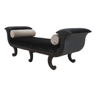 Henredon Mahogany Regency Chase Fainting Couch or Recamier For Sale