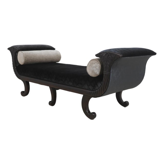 Henredon Mahogany Regency Chase Fainting Couch or Recamier For Sale