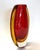 Glass Murano Style Sommerso Art Glass Vase in Red and Amber For Sale - Image 7 of 12