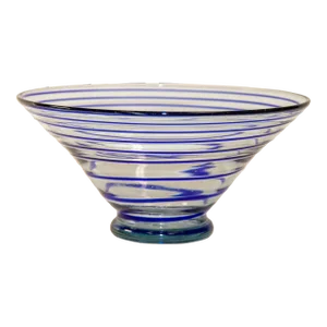 Hand-Blown Glass Centerpiece Italian Art Glass Dish Bowl 1970's
