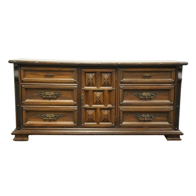 Stanley Furniture Ranchero Collection Rustic Southwestern Oak 64" Triple Dresser 2955-05 For Sale - Image 13 of 13