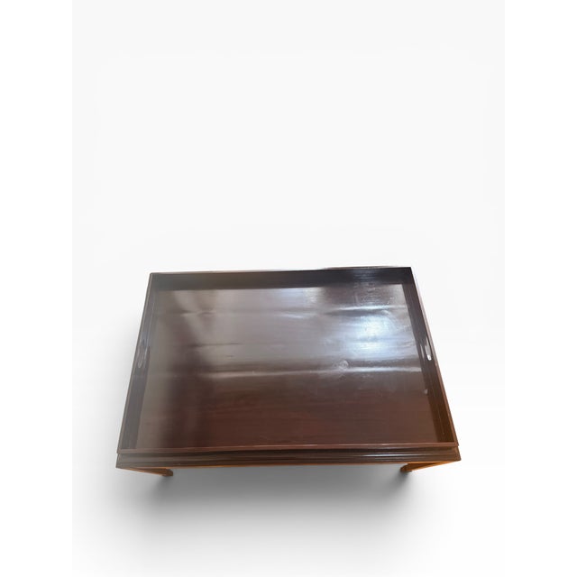 Coffee Early 20th Century Barbara Barry for Baker Mahogany Tray-Top Coffee Table For Sale - Image 8 of 18