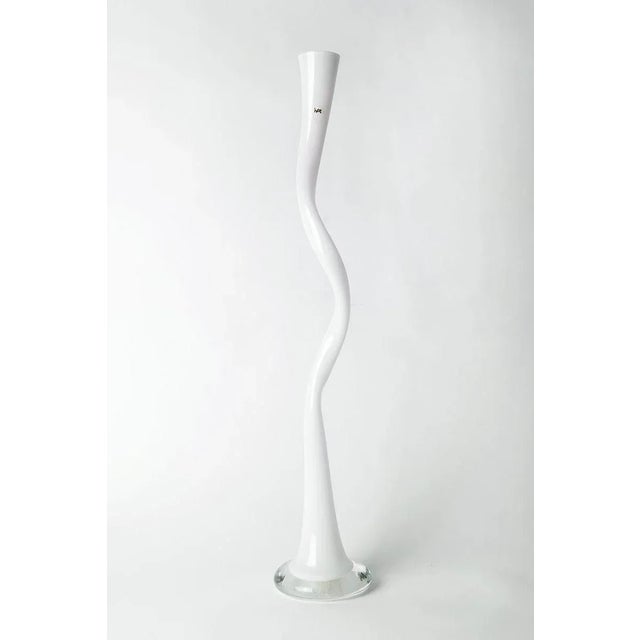 Tall Vintage Italian Sculptural Glass Vase from Ivat Glassware For Sale - Image 4 of 4