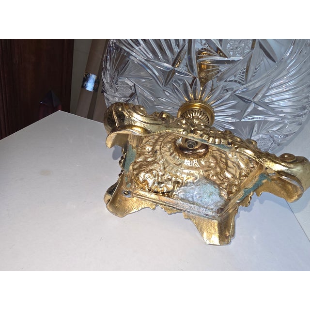 Traditional Tiered Crystal Tazza With Gilt Metal Stand For Sale - Image 3 of 10