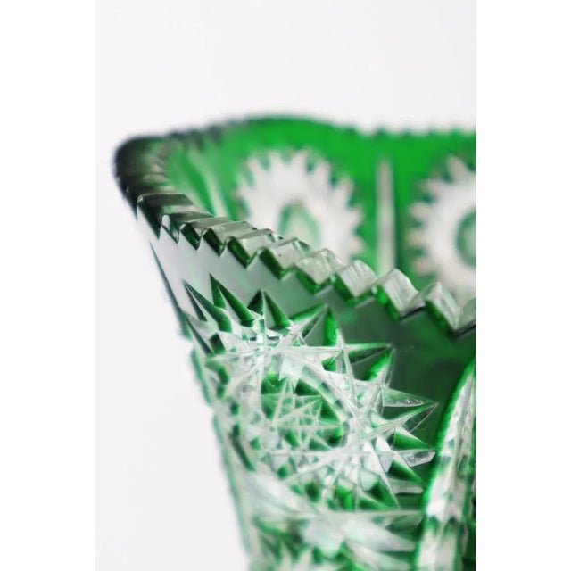 Emerald Green Vase attributed to Val Saint Lambert For Sale - Image 6 of 12