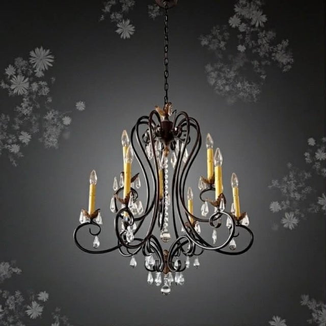 American Liebestraum 9 - Light Mahogany Bronze Dining Chandelier by H. A. Framburg For Sale - Image 3 of 13