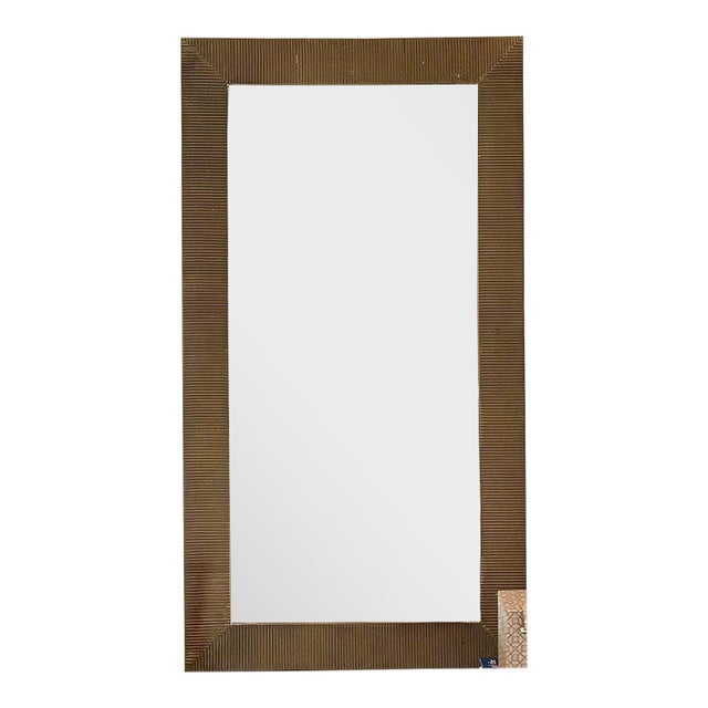 Contemporary Large Ribbed Metal Mirrors, a Pair For Sale