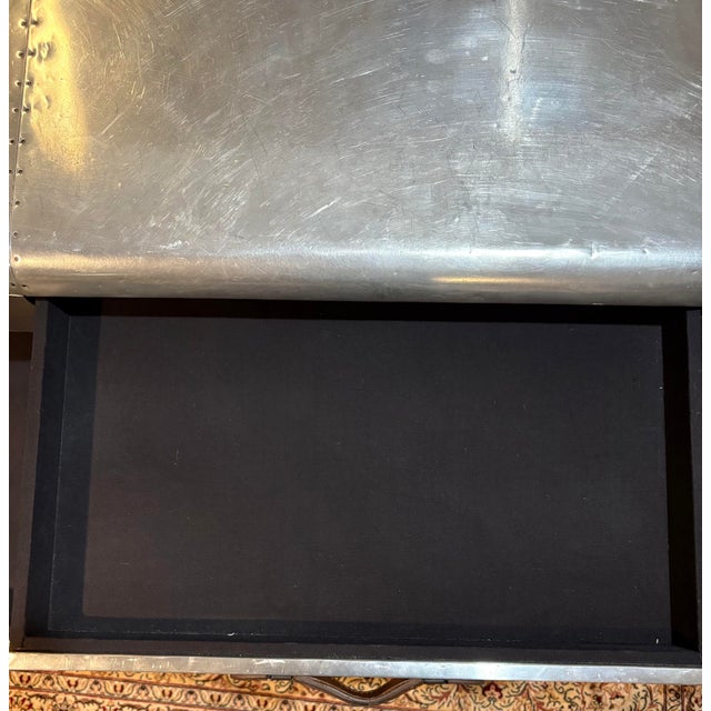 Wood Timothy Oulton Tom Richards Trunk Desk — Polished Aluminum | Discontinued For Sale - Image 7 of 8
