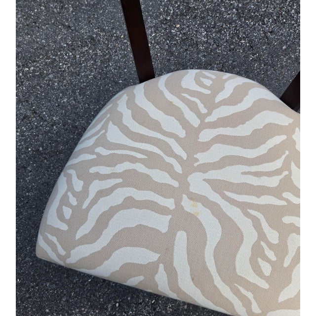Pair Ethan Allen Hathaway Klismos Dining Side Chairs Zebra Print French Regency 1990s For Sale - Image 11 of 14