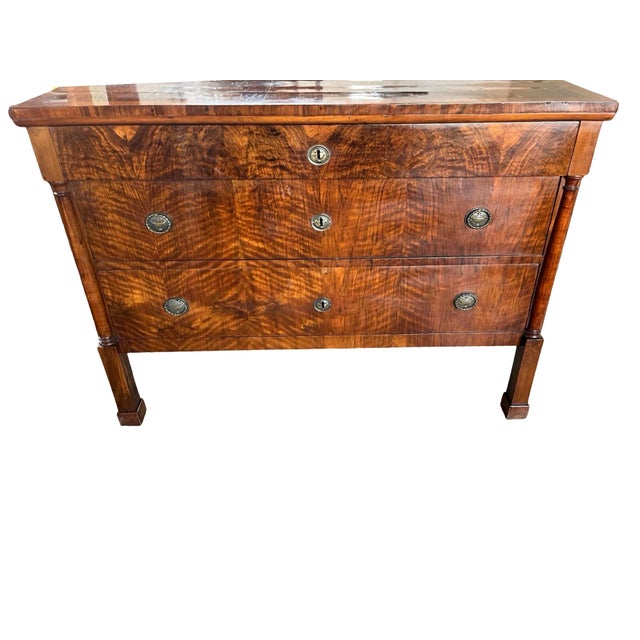 19th Century Empire Walnut Chest of Drawers For Sale - Image 10 of 13