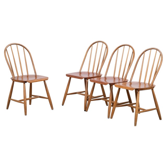 Brown Vintage Dining Chairs in Teak and Beech by Erik Ole Jørgensen, 1960s, Set of 4 For Sale - Image 8 of 8