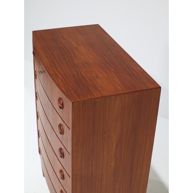 Curved Chest of Drawers in Teak by Kai Kristiansen, Denmark, 1960s For Sale - Image 11 of 17