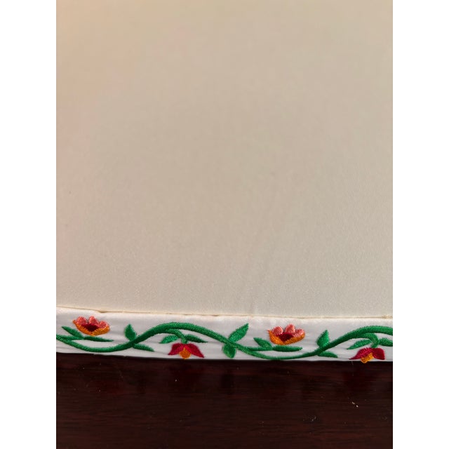 Off White Rectangle Lampshade With Attractive Floral Tape For Sale - Image 4 of 8