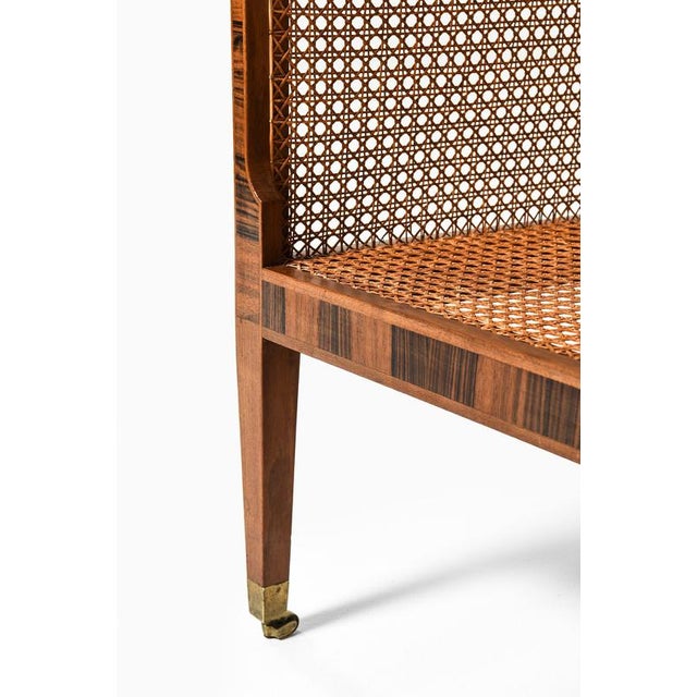 Bergère Armchairs in Cane with Leather and Mahogany by Kaare Klint, 1931, Set of 2 For Sale - Image 10 of 14