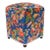 Shabby Chic Edwarain Bird Print Velvet Handmade Ottoman For Sale