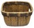 Large rustic market basket made of woven rattan, a natural and durable material. Wood trim along top adds a nice touch and...