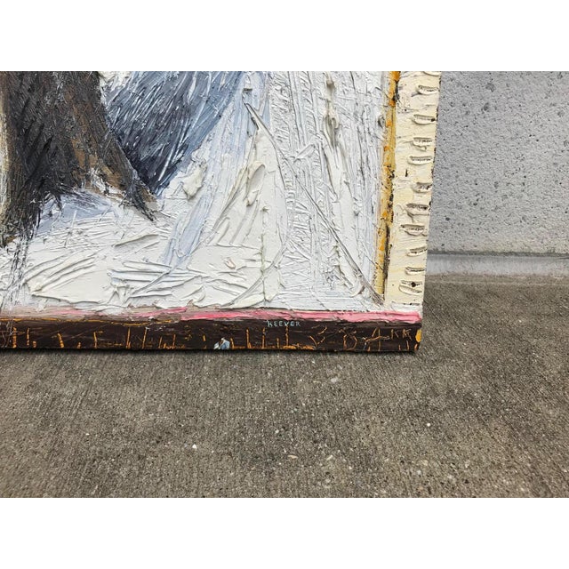 East Village Art Scene Oil on Canvas, Signed Kim Keever, 1985 For Sale - Image 9 of 12
