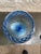 Mid-Century Modern Huge Empoli Italy Optical Blue Glass Vase Goblet Brandy Sniffer 12 1/2” For Sale - Image 3 of 5