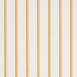 Sample - Schumacher Tyla Stripe Wallcovering In Butternut For Sale