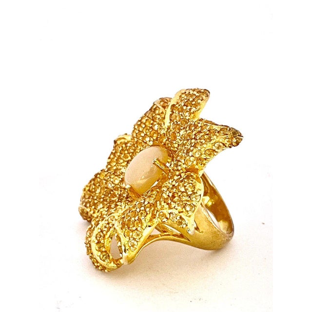 Bochic "Orient" Natural Opal & Citrine Cocktail Ring Set In 18K Gold & Silver For Sale - Image 4 of 18