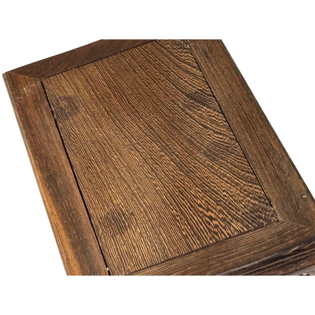 7.5" Light Brown Feather Pattern Rectangular Wood Display Stand Riser For Sale In San Francisco - Image 6 of 9