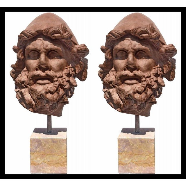 Terracotta Head of Ulysses, Italy, Set of 2 For Sale - Image 6 of 7