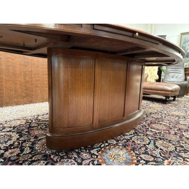 Conference Table with Leather Inlay from Globe Wernicke For Sale - Image 5 of 14