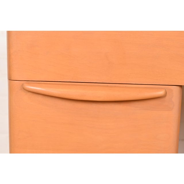 Brown Heywood Wakefield Mid-Century Modern Solid Maple Desk With Built-in Bookcase, 1950s For Sale - Image 8 of 15