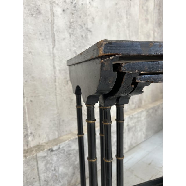 Napoleon III Ebonized Decorative Nest of 3 Occasional Tables, 1890s, Set of 3 For Sale - Image 10 of 18