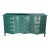 1970’s French Provincial Green Lacquered Dresser of Nine Drawers For Sale