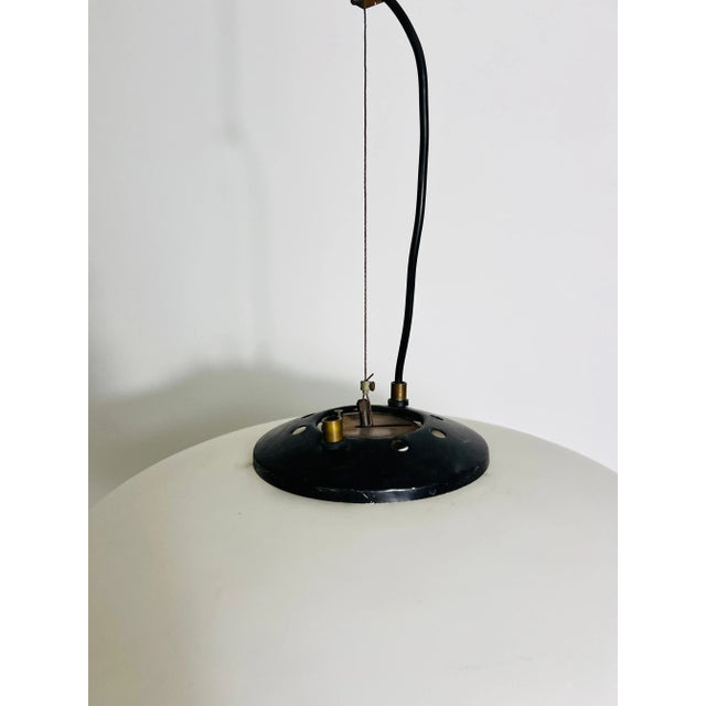 Stilnovo Midcentury Brass and Glass Chandelier, 1950s, Italy For Sale - Image 9 of 11