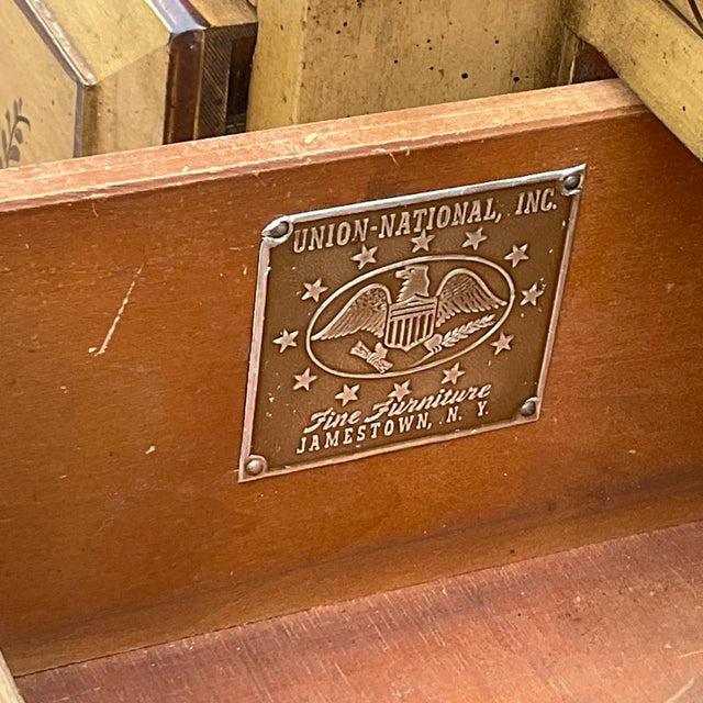 Large Scale Union National Chinoiserie Breakfront China Cabinet Bookcase. Hand-painted and signed by artist. Union...