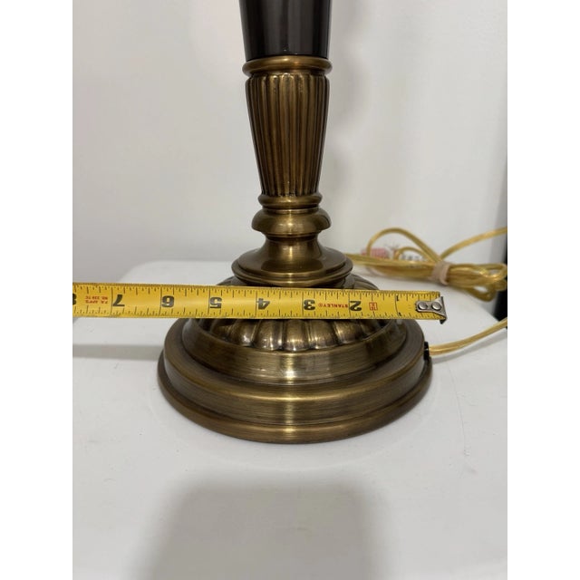 1970s Bill Blass Studio Heavy Brass Table Lamp | Signed Hollywood Regency For Sale - Image 16 of 18