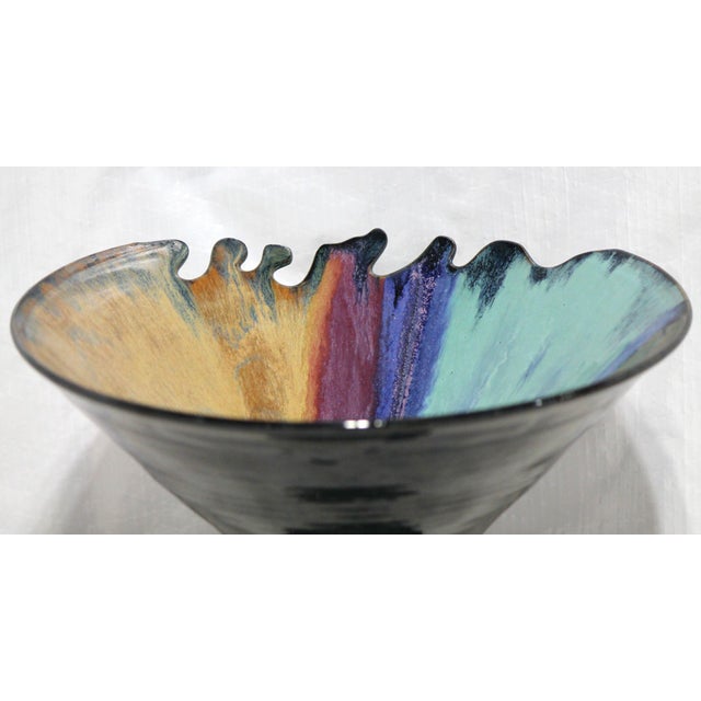 Beautiful Rachel Norris Hand Thrown Studio Pottery Centerpiece Bowl For Sale - Image 4 of 6