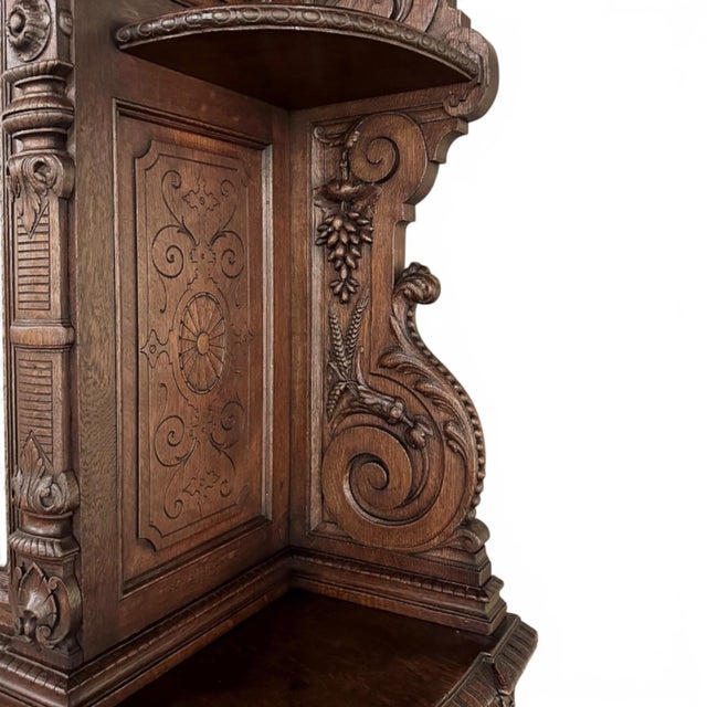 Grand 19th Century French Renaissance Revival Bookcase Signed by Sculptor Benjamin Deguil For Sale - Image 11 of 18