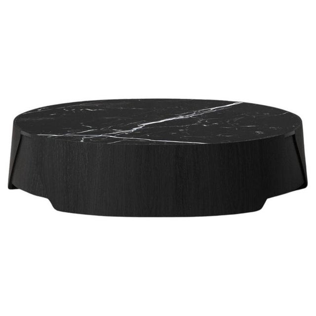 Wood Large Perianth Table in Oak and Nero Marquina Marble by Haymann Editions For Sale - Image 7 of 7
