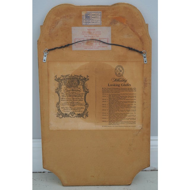 Friedman Brothers Colonial Williamsburg Gold Leaf Mirror For Sale - Image 9 of 11