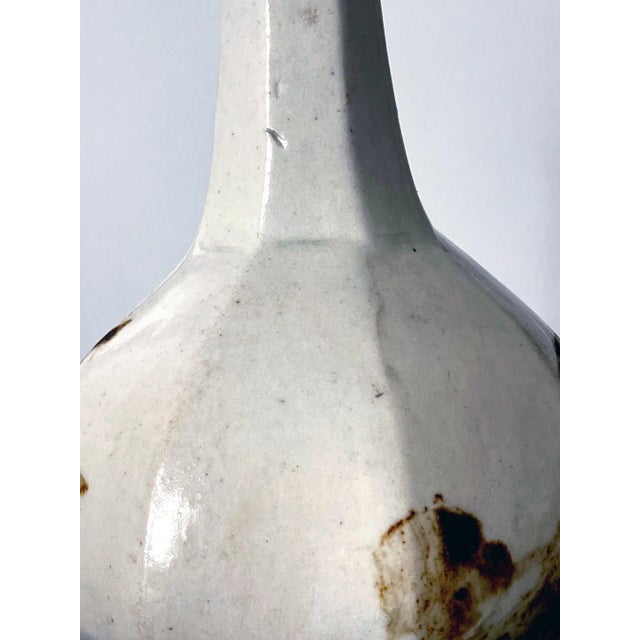 Asian Mid 19th Century Korean Joseon Dynasty Ceramic Faceted Wine Bottle For Sale - Image 3 of 13