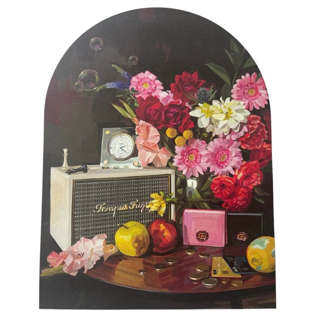 Pair of Authentic MCM Gucci Lithograph Purse Flower Prints by Ignasi Monreal For Sale In Milwaukee - Image 6 of 10