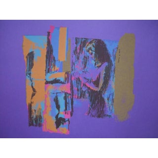 Nicola Simbari, Woman on Violet, Screen Print, 1976 For Sale