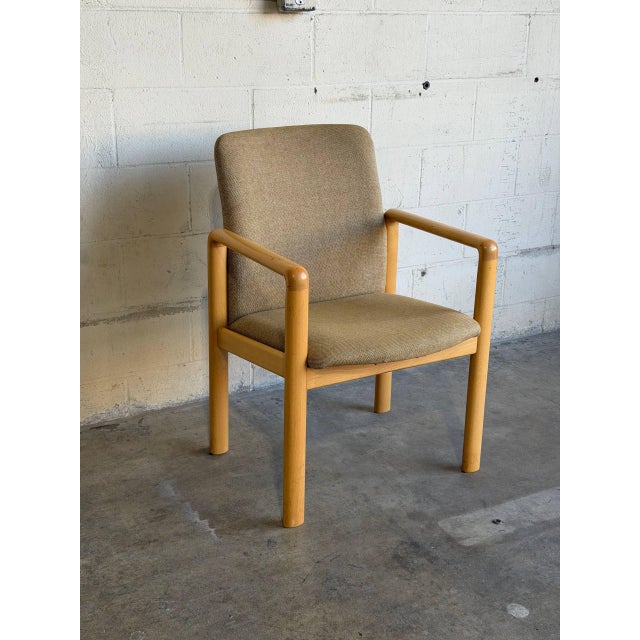 Mid-Century Modern Beechwood Upholstered Armchair Mid-Century Modern Vintage For Sale - Image 3 of 12