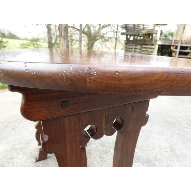 Wood Antique Spanish Console / Demilune For Sale - Image 7 of 8