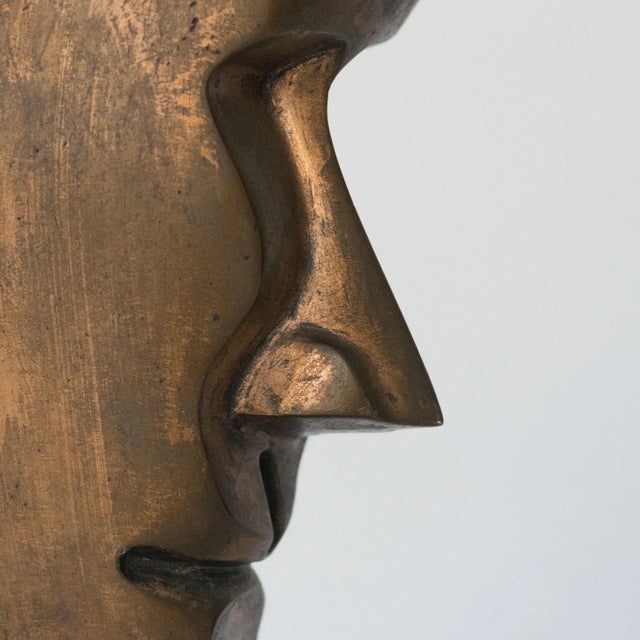 1980s Modernist Bronze & Marble Bust by Fabregat, 1980s For Sale - Image 5 of 11