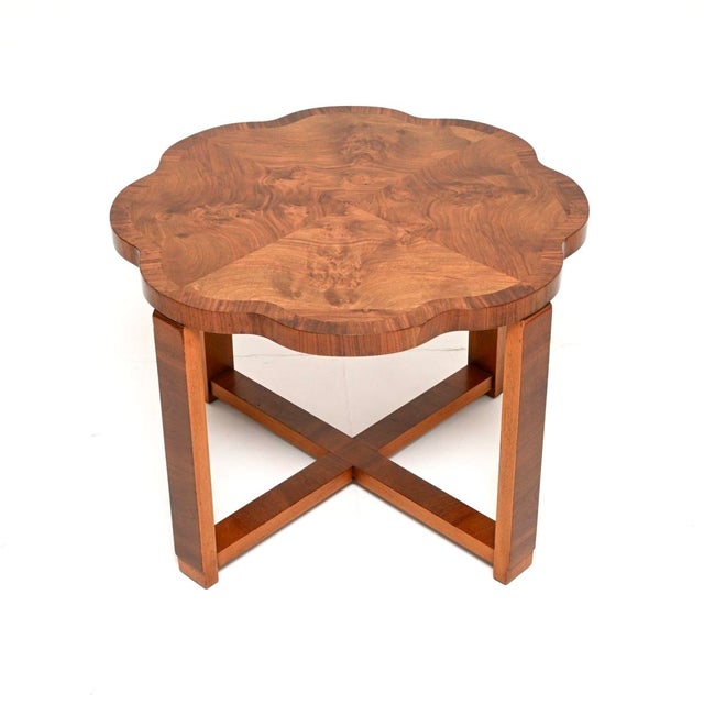 Art Deco Burr Walnut Nesting Coffee Table attributed to Harry and Lou Epstein, 1930, Set of 5 For Sale - Image 4 of 12
