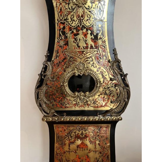 Late 19th Century Napoleon III Marquetry Inlaid Eight Day Longcase Clock, 1870s For Sale - Image 5 of 16