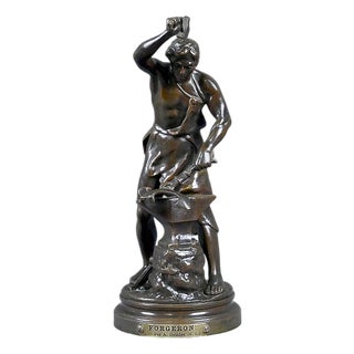 Gaudez, The Blacksmith, Late 19th Century, Bronze For Sale
