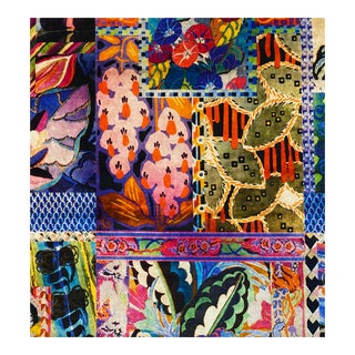G P & J Baker "Barcelona" Digital Print Velvet Upholstery Fabric For Sale